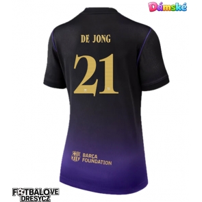 Barcelona Frenkie de Jong #21 Dámské Venkovní Dres 2026-27 Krátký Rukáv